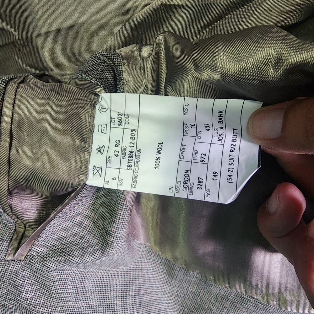 Jos A Bank 100% Wool Blazer Size 43 Model Gordon Brand New With $795 Tags - Picture 6 of 10